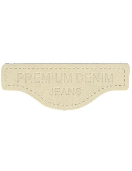 Etichetta da cucire in pelle premium denim - Beige