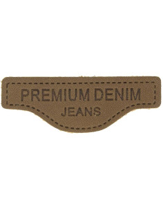 Etichetta da cucire in pelle premium denim - Marrone