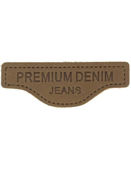 Etichetta da cucire in pelle premium denim - Marrone