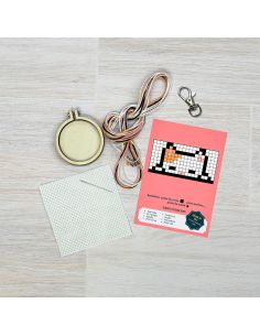 Mini kit ricamo a punto croce - siamo felini l'uno per l'altro 2