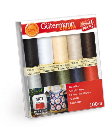 Set di 10 fili da cucito in poliestere Gütermann - Base