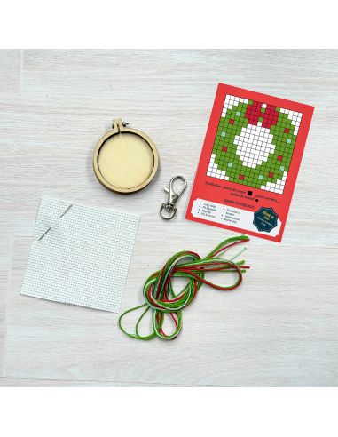 Mini kit ricamo a punto croce - Buon Natale!