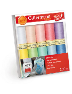 Set di 10 fili da cucito in poliestere Gütermann - Pastello