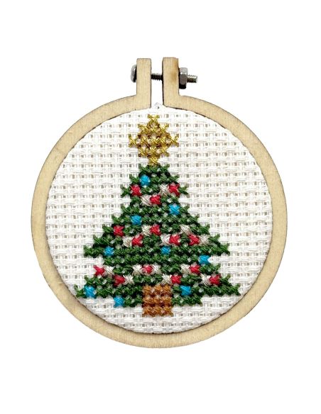 Mini kit ricamo a punto croce - Il mio bell'albero di Natale