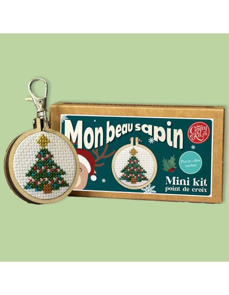 Mini kit ricamo a punto croce - Il mio bell'albero di Natale