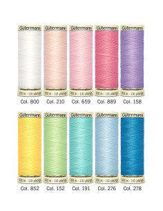 Set di 10 fili da cucito in poliestere Gütermann - Pastello 2