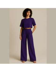 Tessuto crêpe Georgette - Viola 2