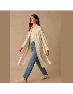Tessuto twill di viscosa pesante - Ecru 2