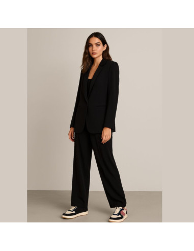 Tessuto twill di viscosa pesante - Nero
