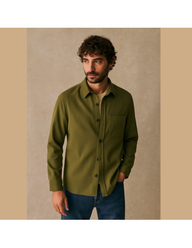 Tessuto twill di viscosa pesante - Oliva