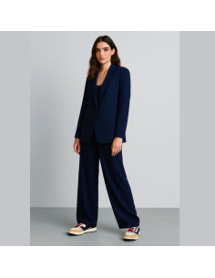 Tessuto twill di viscosa pesante - Blu marino 2