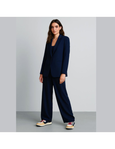 Tessuto twill di viscosa pesante - Blu marino