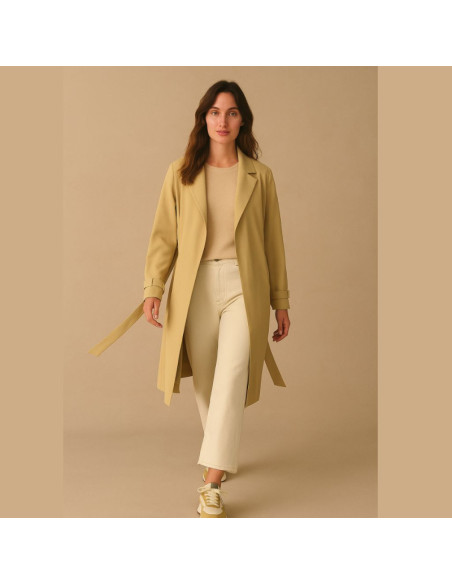 Tessuto twill di viscosa pesante - Beige
