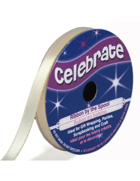 Nastro di raso Celebrate crema - 6 mm x 6 metri