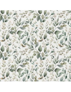 Tessuto popeline di cotone - Luara bianco e verde 2