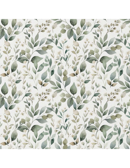 Tessuto popeline di cotone - Luara bianco e verde