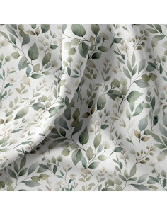 Tessuto popeline di cotone - Luara bianco e verde