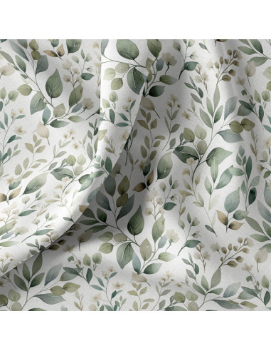 Tessuto popeline di cotone - Luara bianco e verde