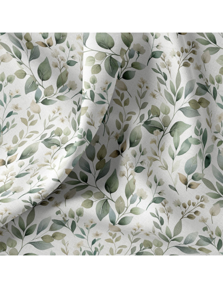 Tessuto popeline di cotone - Luara bianco e verde