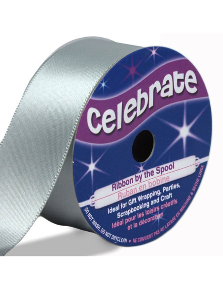 Nastro di raso Celebrate grigio - 25 mm x 4 metri