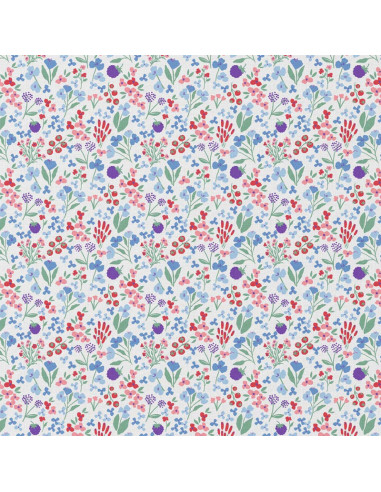 Tessuto popeline di cotone - Céline bianco e blu
