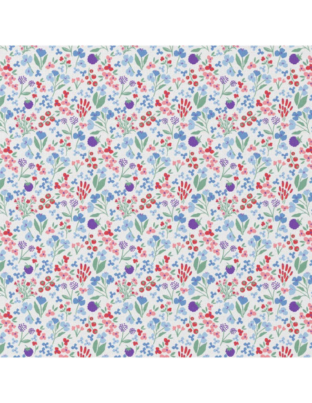 Tessuto popeline di cotone - Céline bianco e blu