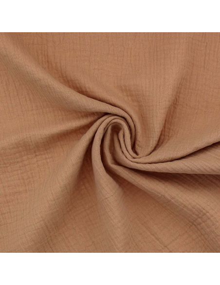 Tessuto doppia garza di cotone - Beige