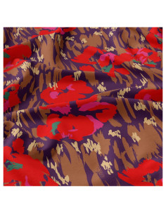 Tessuto viscosa - Amaya viola e rosso