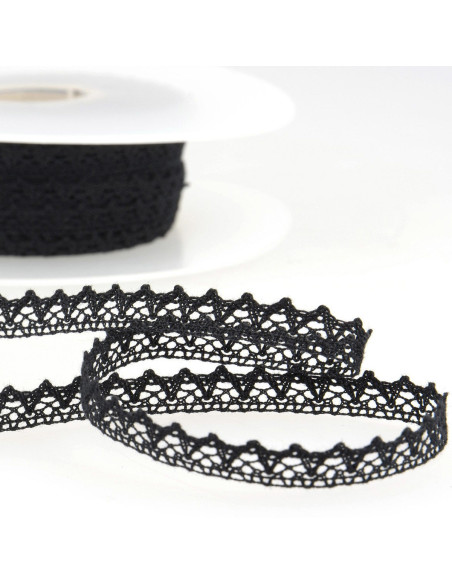 Pizzo di cotone fine - Nero