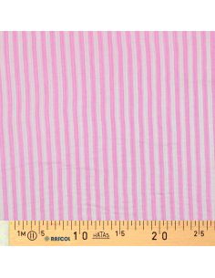 Tessuto doppia garza goffrata a righe - Bubblegum e bianco sporco 2