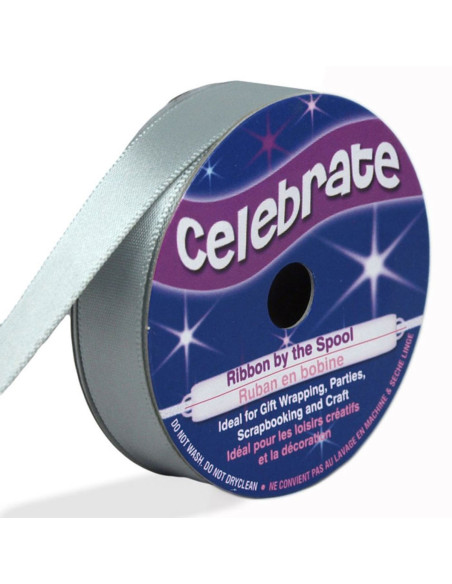 Nastro di raso Celebrate grigio - 13 mm x 6 metri