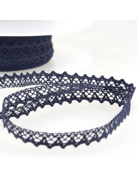 Pizzo di cotone fine - Blu marino
