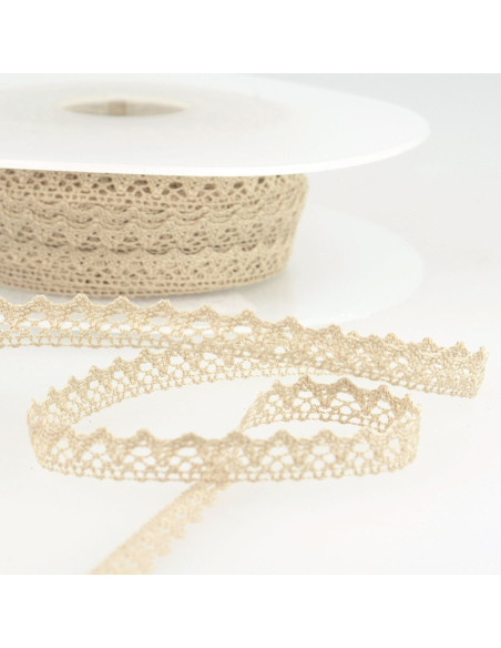 Pizzo di cotone fine - Beige chiaro