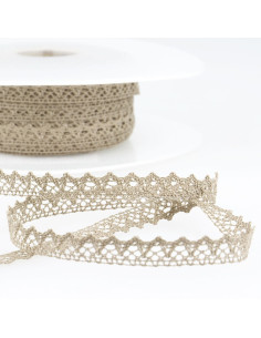 Pizzo di cotone fine - Beige scuro