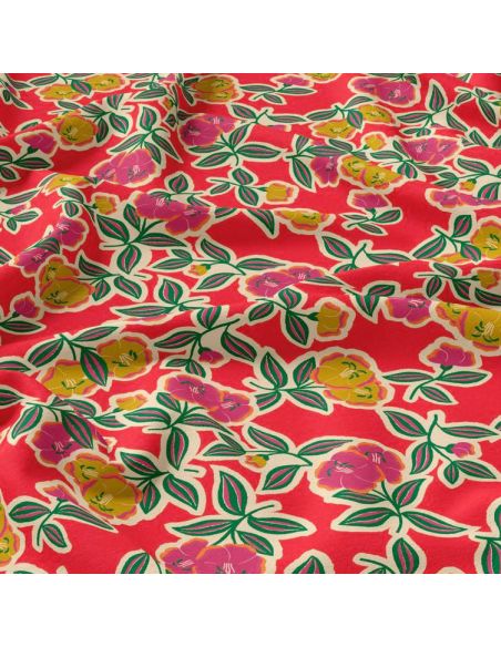 Tessuto viscosa - Fanou rosso e rosa