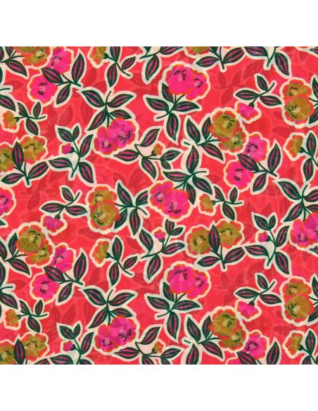 Tessuto viscosa - Fanou rosso e rosa