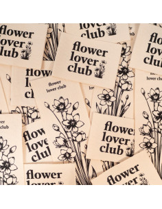 Set di 2 etichette tessute - Duo Flower lover club
