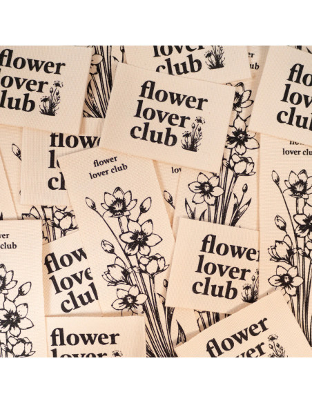 Set di 2 etichette tessute - Duo Flower lover club
