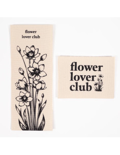 Set di 2 etichette tessute - Duo Flower lover club 2