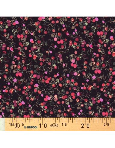 Tessuto in viscosa - Ciliegio nero e rosa
