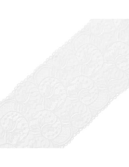 Pizzo elastico grande larghezza 16,7 cm - Bianco