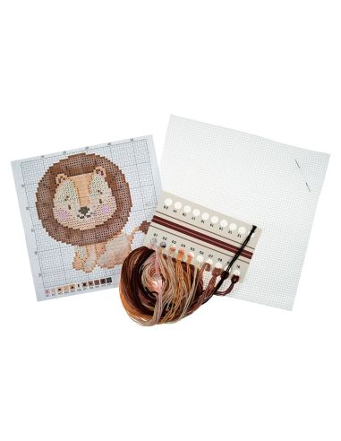 Mini kit punto croce contato - Leone