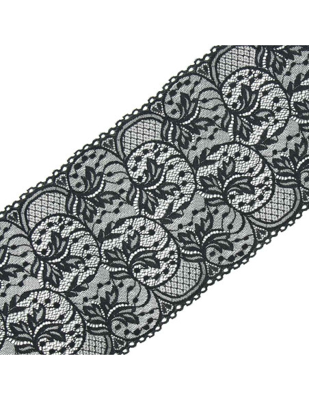 Pizzo elastico grande larghezza 16,7 cm - Antracite