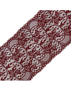 Pizzo elastico grande larghezza 16,7 cm - Bordeaux