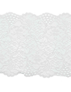 Pizzo elastico grande larghezza - Bianco