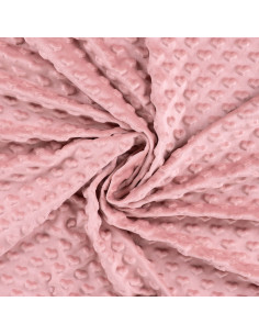 Tessuto minky cuore - Rosa antico