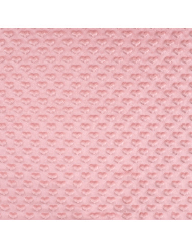 Tessuto minky cuore - Rosa antico