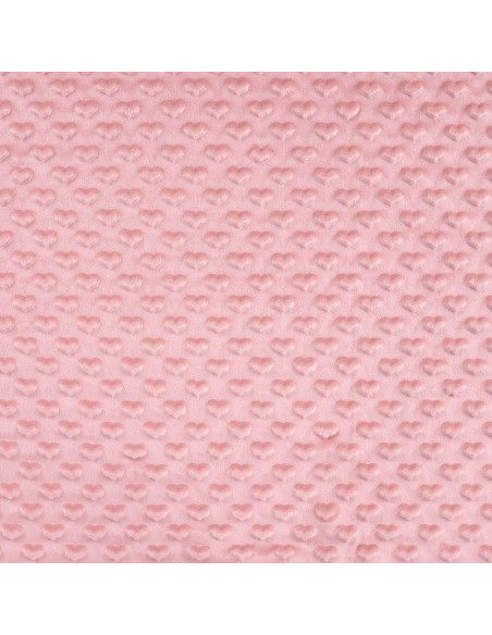 Tessuto minky cuore - Rosa antico