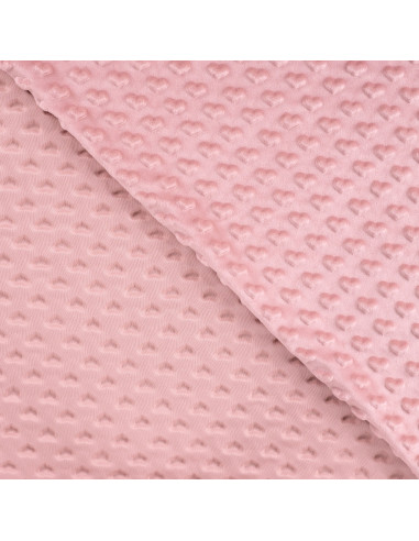 Tessuto minky cuore - Rosa antico