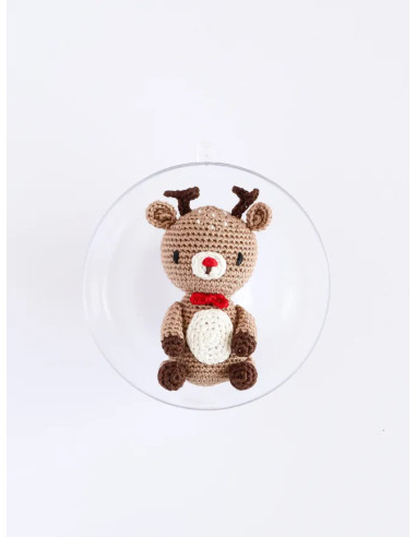 Set di palline di Natale amigurumi all'uncinetto - La renna